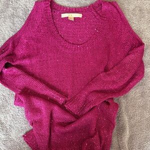 Boston Proper Fuchsia Crew Neck Sweater